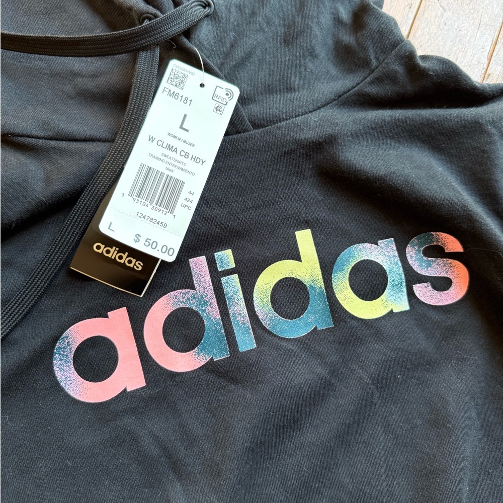 Adidas Womens Clima Color Box Hoodie Size L FM6181 NWT - Picture 2 of 4